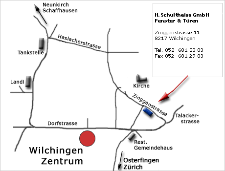 Anfahrtskarte - Wilchingen

Der Dorfstrasse entlang fahren. 
Ende Dorf links in die Zinggenstrasse